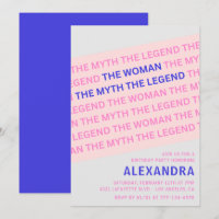 30th birthday invitations Funny Quote Woman Myth