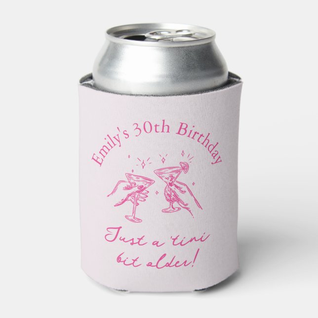 30th Birthday “Just a Tini Bit Older” Martini Can Cooler (Can Front)