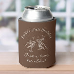 30th Birthday “Just a Tini Bit Older” Martini Can Cooler<br><div class="desc">Celebrate turning 30 with humor and style. This minimalist birthday can cooler features hand-drawn martini glasses and playful typography reading “Just a tini bit older, ” personalized with a name and milestone age. The warm brown background gives it a modern, elevated feel—perfect for cocktail-themed birthday parties, girls’ nights, or destination...</div>
