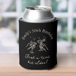30th Birthday “Just a Tini Bit Older” Martini Can Cooler<br><div class="desc">Celebrate turning 30 with humor and style. This minimalist birthday can cooler features hand-drawn martini glasses and playful typography reading “Just a tini bit older, ” personalized with a name and milestone age. The elegant black background gives it a modern, elevated feel—perfect for cocktail-themed birthday parties, girls’ nights, or destination...</div>