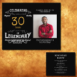 30th Birthday Legendary Black Gold Retro Flyer<br><div class="desc">Celebrate the golden age of your loved one's life with this budget-friendly 30th birthday invitation flyer! Featuring a vintage-style design, this invite will be the perfect way to commemorate turning 30. Customize with a special photo of your loved one and your own special message, and let your guests know it's...</div>