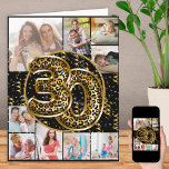 30th Birthday Leopard Print Gold Balloons Photo Card<br><div class="desc">Personalized 30th birthday card with 9 custom photos and trendy leopard print foil balloons in black and gold. The template is ready for you to upload 9 of your favourite photos which are displayed in a photo collage in square and portrait formats. Your pictures surround the animal print balloons, which...</div>