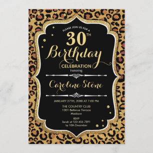 30th Birthday - Leopard Print Invitation