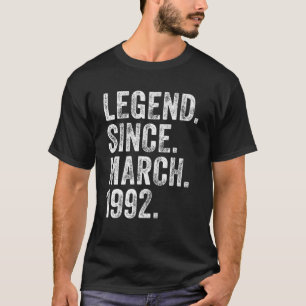 30Th Birthday March Born 30 Years Legend Since 199 T-Shirt