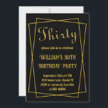 30th Birthday Modern Simple Black and Gold Minimal Invitation<br><div class="desc">30th Birthday Modern Simple Black and Gold Minimal</div>