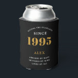 30th Birthday Name 1995 Black Gold Elegant Chic Can Cooler<br><div class="desc">A personalized elegant can cooler that is easy to customize for that special birthday party occasion.</div>