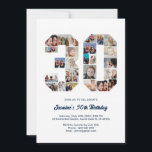 30th Birthday Number 30 Custom Photo Collage Invitation<br><div class="desc">Celebrate momentous 30th Birthday with this cute invitation. It's a personalized photo collage invite that allows you to create a truly unique and memorable design. This customizable template lets you insert your own cherished photos, capturing the precious moments of your life. This invitation is perfect for commemorating your thirthy birthday....</div>