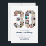 30th Birthday Number 30 Custom Photo Collage Invitation<br><div class="desc">Celebrate momentous 30th Birthday with this cute invitation. It's a personalized photo collage invite that allows you to create a truly unique and memorable design. This customizable template lets you insert your own cherished photos, capturing the precious moments of your life. This invitation is perfect for commemorating your thirthy birthday....</div>