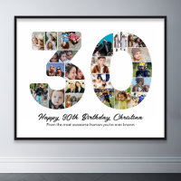 30th Birthday Number 30 Photo Collage Anniversary