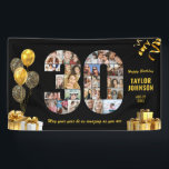 30th Birthday Number 30 Photo Collage Black Gold Banner<br><div class="desc">Make a big statement on their big day with this Custom Photo Collage Birthday Party Banner. Turn your favorite memories into a stunning visual celebration. Featuring a bold number-shaped photo collage, this design allows you to showcase a lifetime of highlights or the best moments from the past year. Whether it’s...</div>