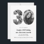 30th Birthday Number 30 Photo Collage Black White Invitation<br><div class="desc">Mark thirty years of wonderful memories and adventures with this captivating 30th Birthday Number Photo Collage. This customizable template is the perfect blend of creativity and sentiment, allowing you to create a truly memorable gift for your loved one's special day. Capture the essence of incredible years in a single masterpiece...</div>