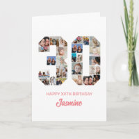 30th Birthday Number 30 Photo Collage Personalized