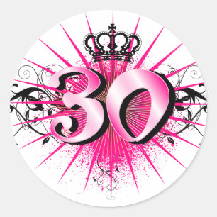 30th Birthday or Anniversary Classic Round Sticker