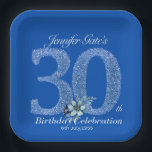 30th Birthday Paper plate<br><div class="desc">Happy birthday to you,  I hope your 30s will be filled with happiness and success. 
Your 30th birthday is a great time to look back at your life. 

Celebrate your birthday with this special design made for you.</div>