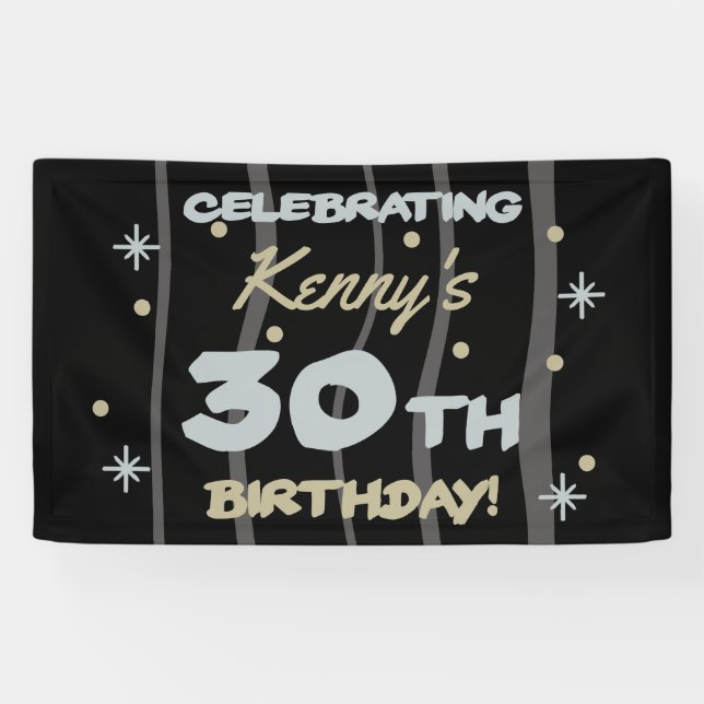 30th Birthday Party Add Your Name Banner (Horizontal)