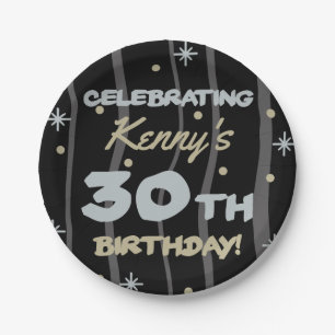 30th Birthday Party Add Your Name Paper Plate