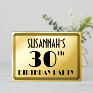 30th Birthday Party — Art Deco Look “30” + Name