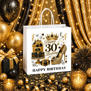 30th Birthday Party Birthday Queen Luxe Birthday B Large Gift Bag