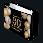 30th Birthday Party Black and Gold Balloons Large Gift Bag<br><div class="desc">30th Birthday Party Black and Gold Balloons and Confetti Gift Bag. For further customization,  please click the "Customize it" button and use our design tool to modify this template.</div>