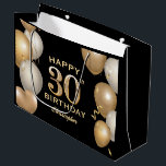 30th Birthday Party Black and Gold Balloons Large Gift Bag<br><div class="desc">30th Birthday Party Black and Gold Balloons and Confetti Gift Bag. For further customization,  please click the "Customize it" button and use our design tool to modify this template.</div>