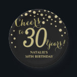 30th Birthday Party Black and Gold Diamond Paper Plate<br><div class="desc">30th Birthday Party Black and Gold Diamond Paper Plate</div>