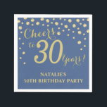30th Birthday Party Blue and Gold Diamond Napkins<br><div class="desc">30th Birthday Party Invitation with Blue and Gold Glitter Diamond Background. Gold Confetti. Adult Birthday. Man or Woman Birthday. For further customization,  please click the "Customize it" button and use our design tool to modify this template.</div>