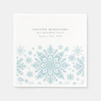 30th Birthday Party Blue White Snowflake Winter
