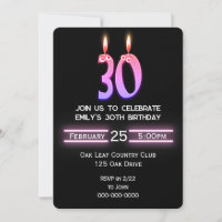 30th Birthday Party Candles