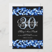 30th Birthday Party Faux Blue Hollywood Glam