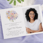30th Birthday Party Flower Bouquet Photo Surprise Invitation<br><div class="desc">An elegant watercolor floral bouquet of vintage flowers decorates the top of this 30th birthday surprise party invitation. The soft pastel flowers are accented with modern line art. The birthday celebrant's name is written in a modern,  simple script. There are matching signs and party decorations available.</div>