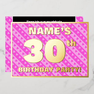30th Birthday Party — Fun Pink Hearts and Stripes