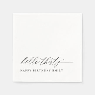 30th Birthday Party Hello 30 Modern Milestone Napkin