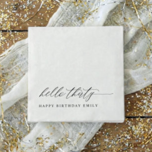 30th Birthday Party Hello 30 Modern Milestone Napkin
