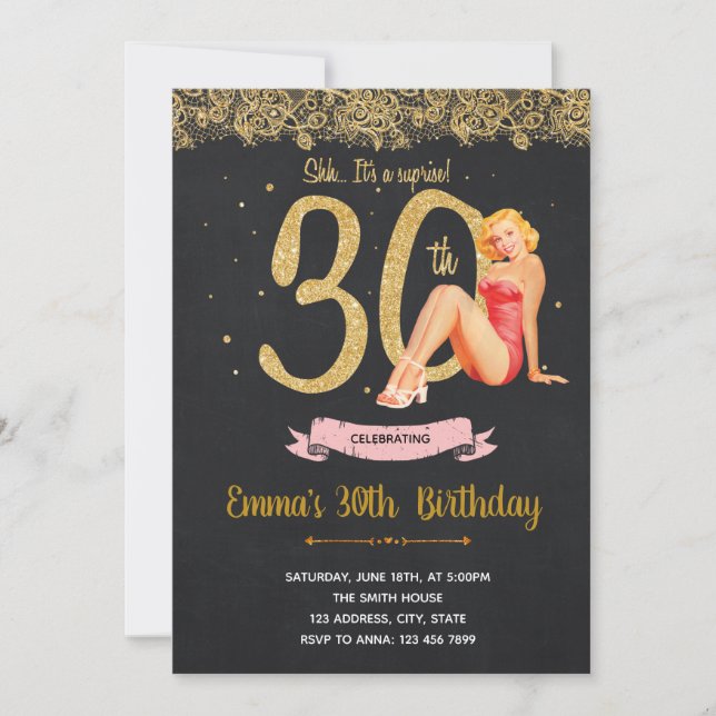 30th Birthday Party Invitation (Front)