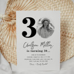 30th Birthday Party Invitation | 30th Birthday<br><div class="desc">Minimalist 30th Photo Birthday Invitation.
Ready to be personalized by you!</div>
