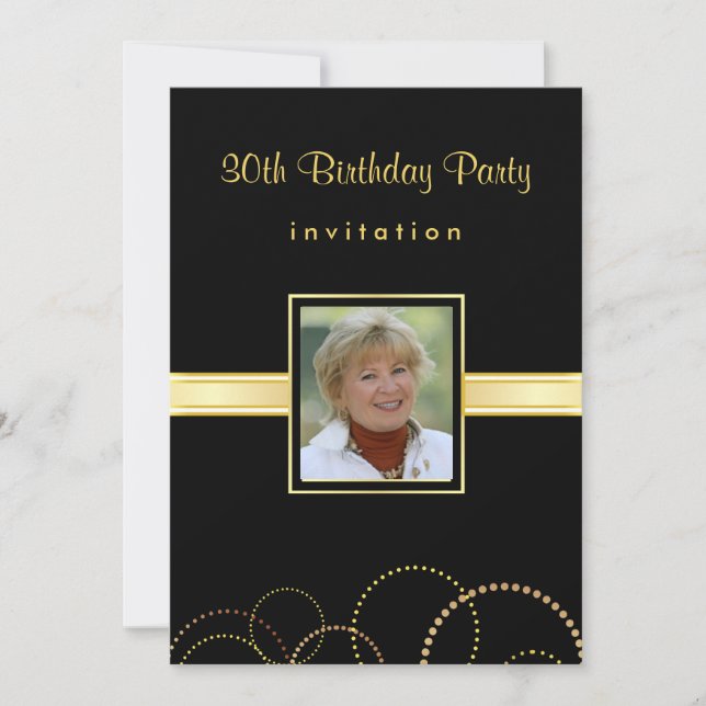 30th Birthday Party Invitation - Photo Optional (Front)