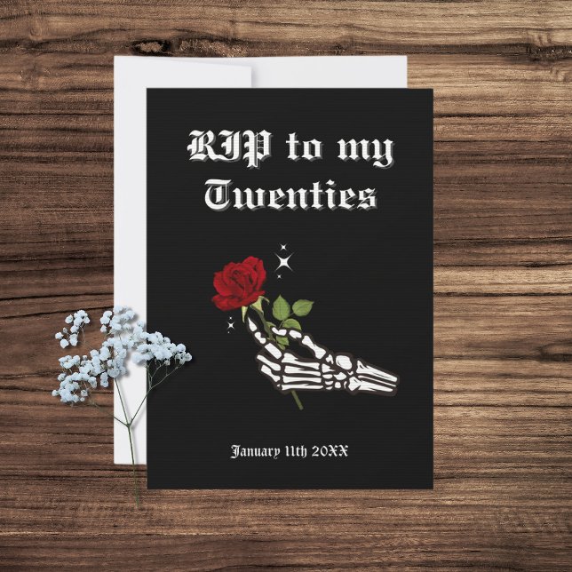 30th Birthday Party Invitation - RIP 20s Funeral (30th Birthday - RIP Twenties Birthday Party  Decor)