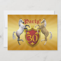 30th Birthday party invitation with coat of arms