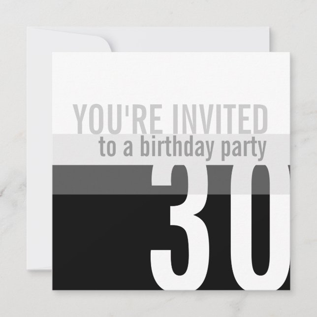 30th Birthday Party Invitations {Silver} (Front)