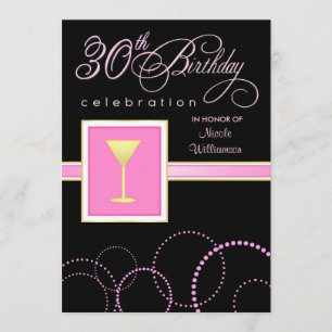 30th Birthday Party Invitations - with Monogram