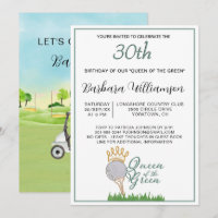 30th Birthday Party Lady Golfer Theme Invitation