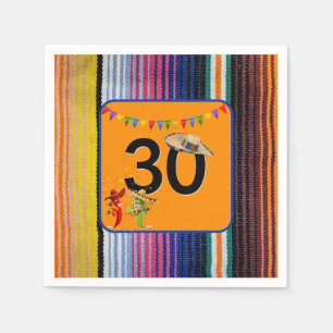 30th Birthday Party Mexican Design Napkin