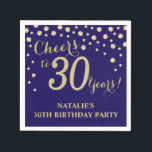 30th Birthday Party Navy Blue and Gold Diamond Napkin<br><div class="desc">30th Birthday Party Invitation with Navy Blue and Gold Glitter Diamond Background. Gold Confetti. Adult Birthday. Man or Woman Birthday. For further customization,  please click the "Customize it" button and use our design tool to modify this template.</div>
