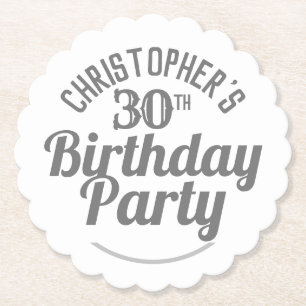 30th Birthday Party Paper Coaster