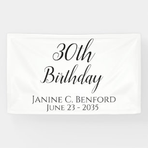 30th Birthday Party Personalized Banner
