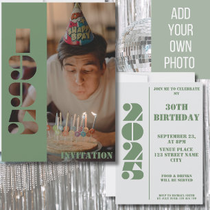 30th birthday party photo born 1995 Invitation