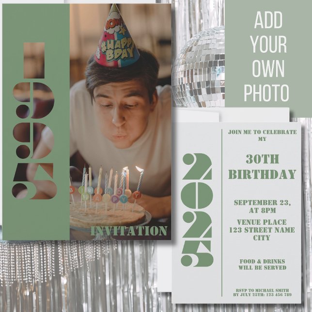 30th birthday party photo born 1995 Invitation (Creator Uploaded)
