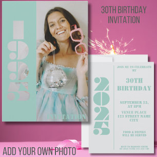 30th birthday party photo born in 1995 Invitation