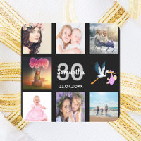 30th birthday party photo collage black