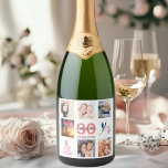 30th birthday party photo collage sparkling wine label<br><div class="desc">A bottle label for a 30th birthday party,  celebrating her life with a collage of 8 of your photos.  Templates for a name,  age 30 and a date.  Date of birth or the date of the party.  Coral and burgundy coloured letters.  White background.</div>